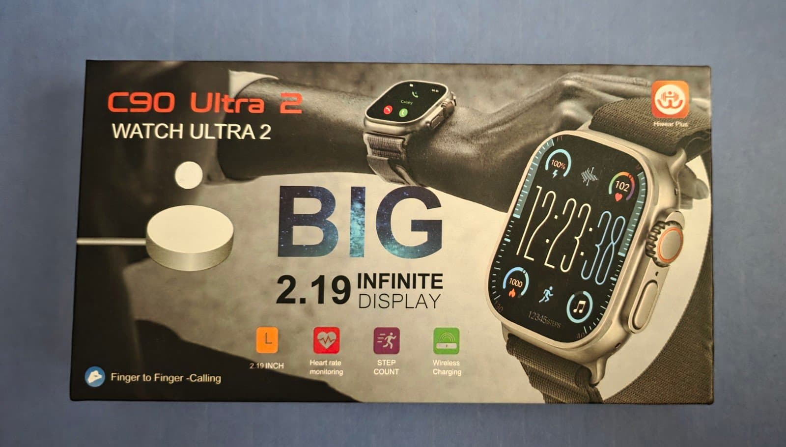Hiwear Plus C90 Ultra 2 Smart Watch Heart Rate 2.19" Display Wireless Charging