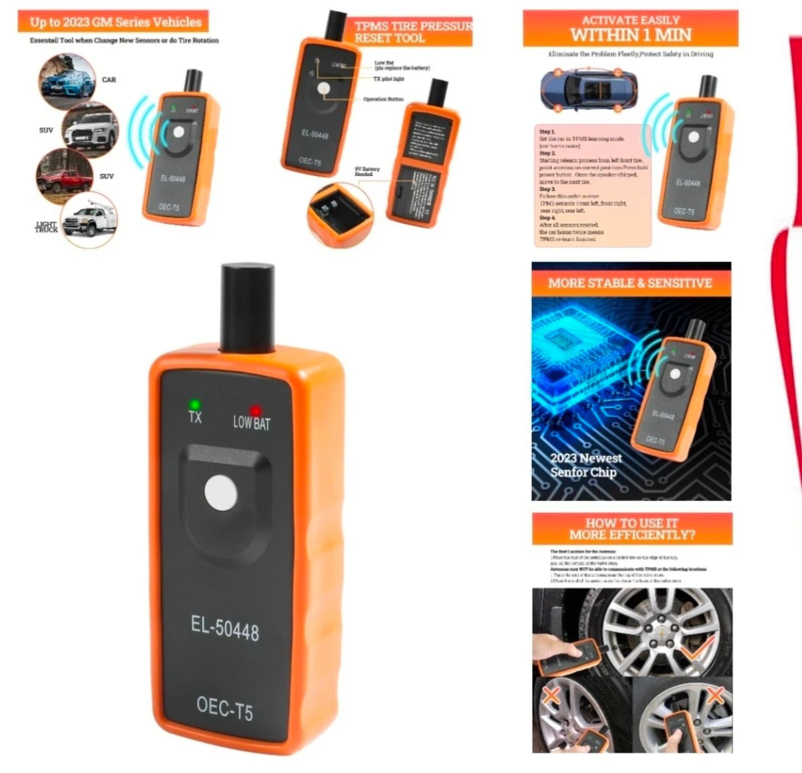 Durable TPMS Relearn Tool for 2006-2023 Vehicles - Essential Tire Maintenance