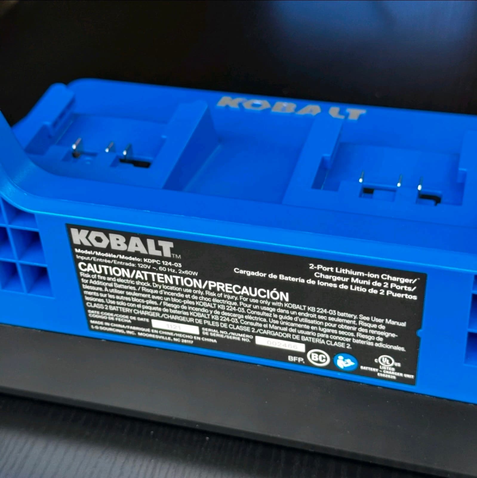 Kobalt 24v Lithium-ion Dual Port Battery Charger KDPC 124-03 - Thumbnail 3