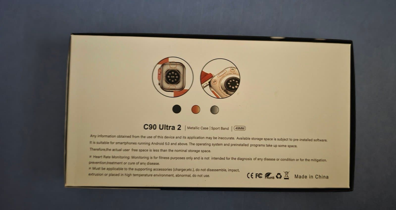Hiwear Plus C90 Ultra 2 Smart Watch Heart Rate 2.19" Display Wireless Charging - Thumbnail 2