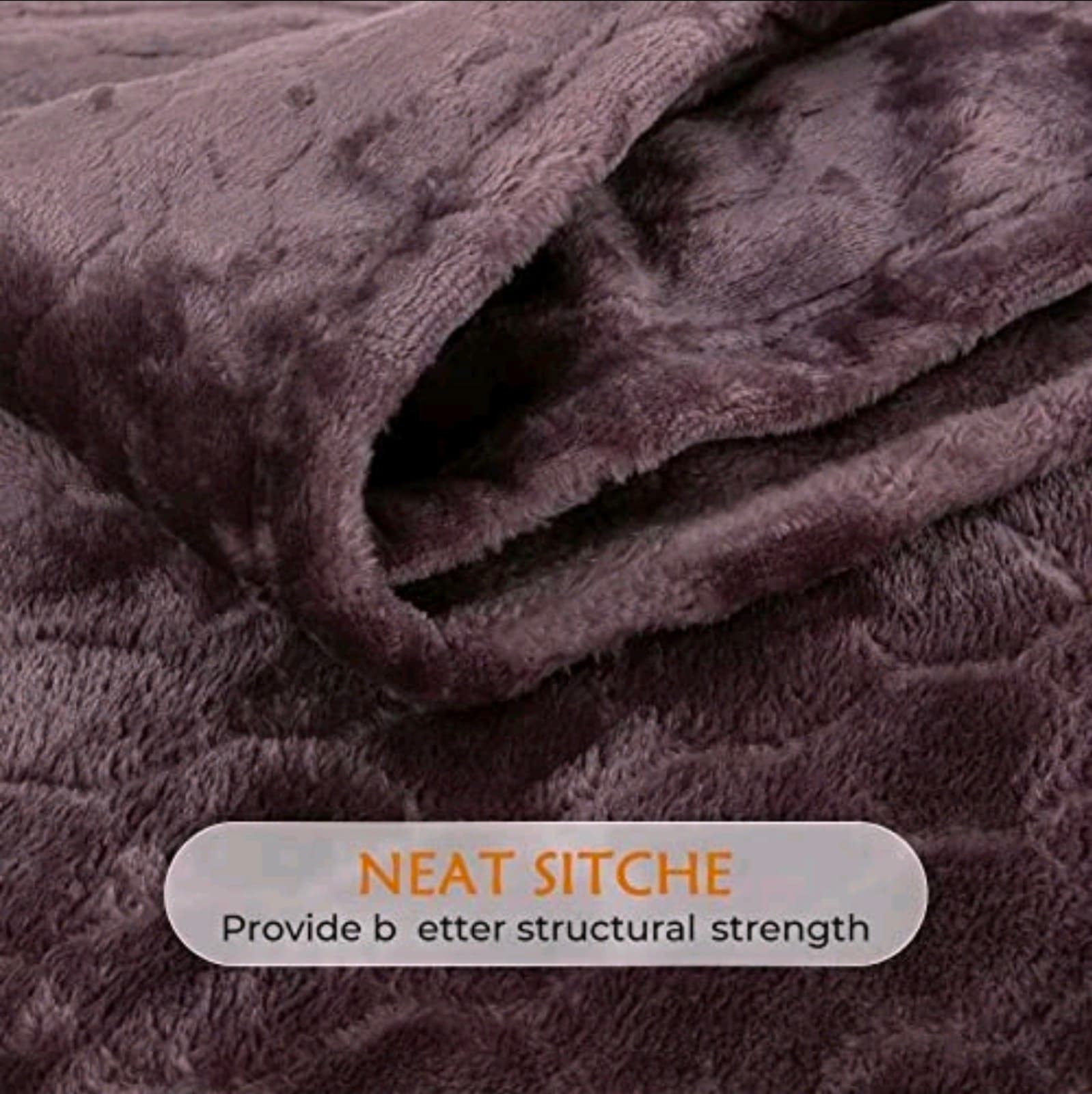 Fleece Bed Blanket Queen Size 90x90 inches, Super Soft Light Grey - Thumbnail 4