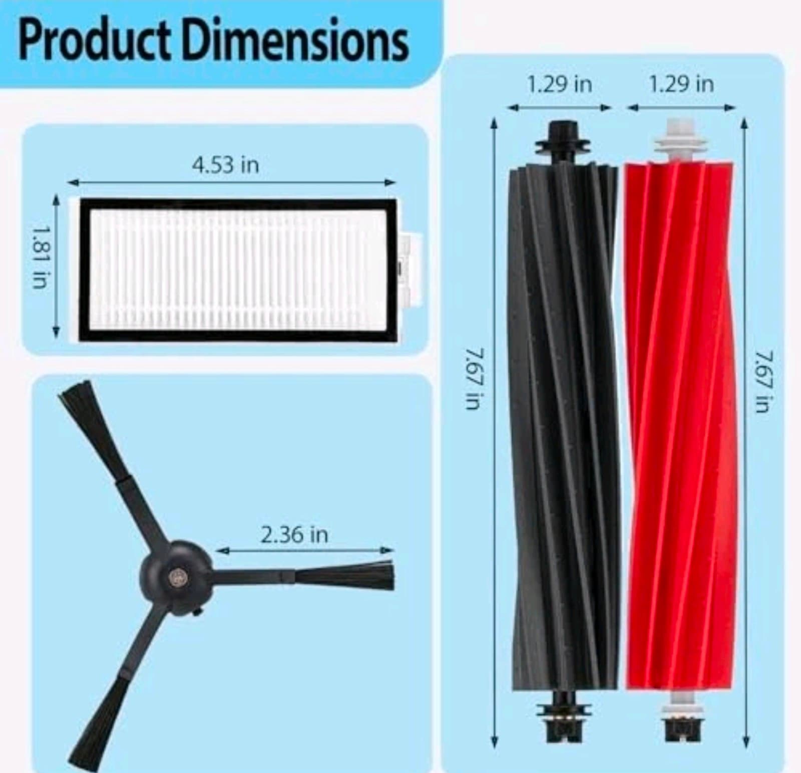 Replacement Accessories Kit Compatible with Roborock Q5 Pro Q5 1+4+4 Pack - Thumbnail 6