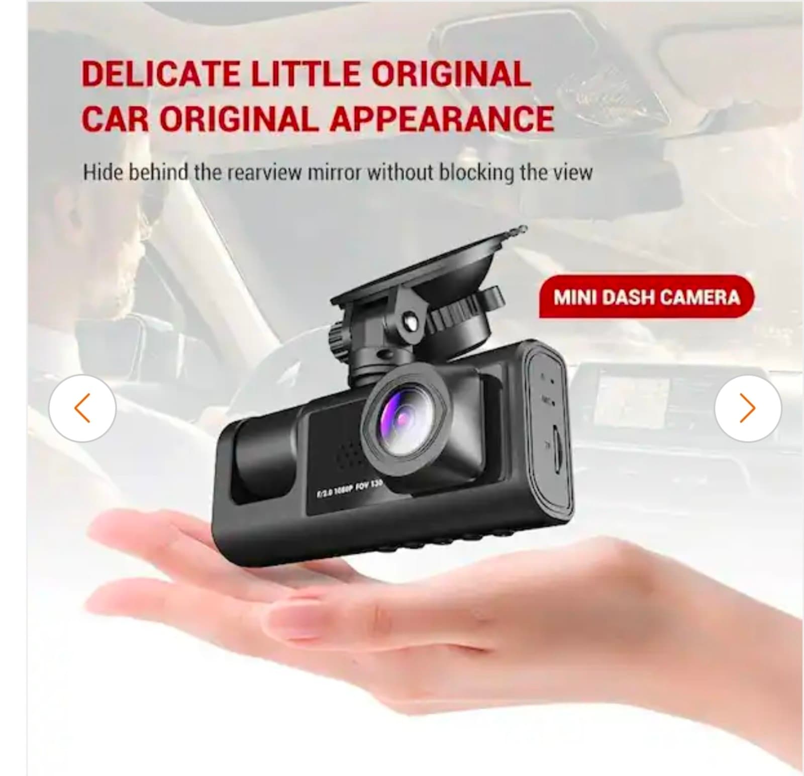 Dash Cam Front & Rear Inside IR Night Vision 2 in. IPS Screen 3 Cameras Car Dash - Thumbnail 7