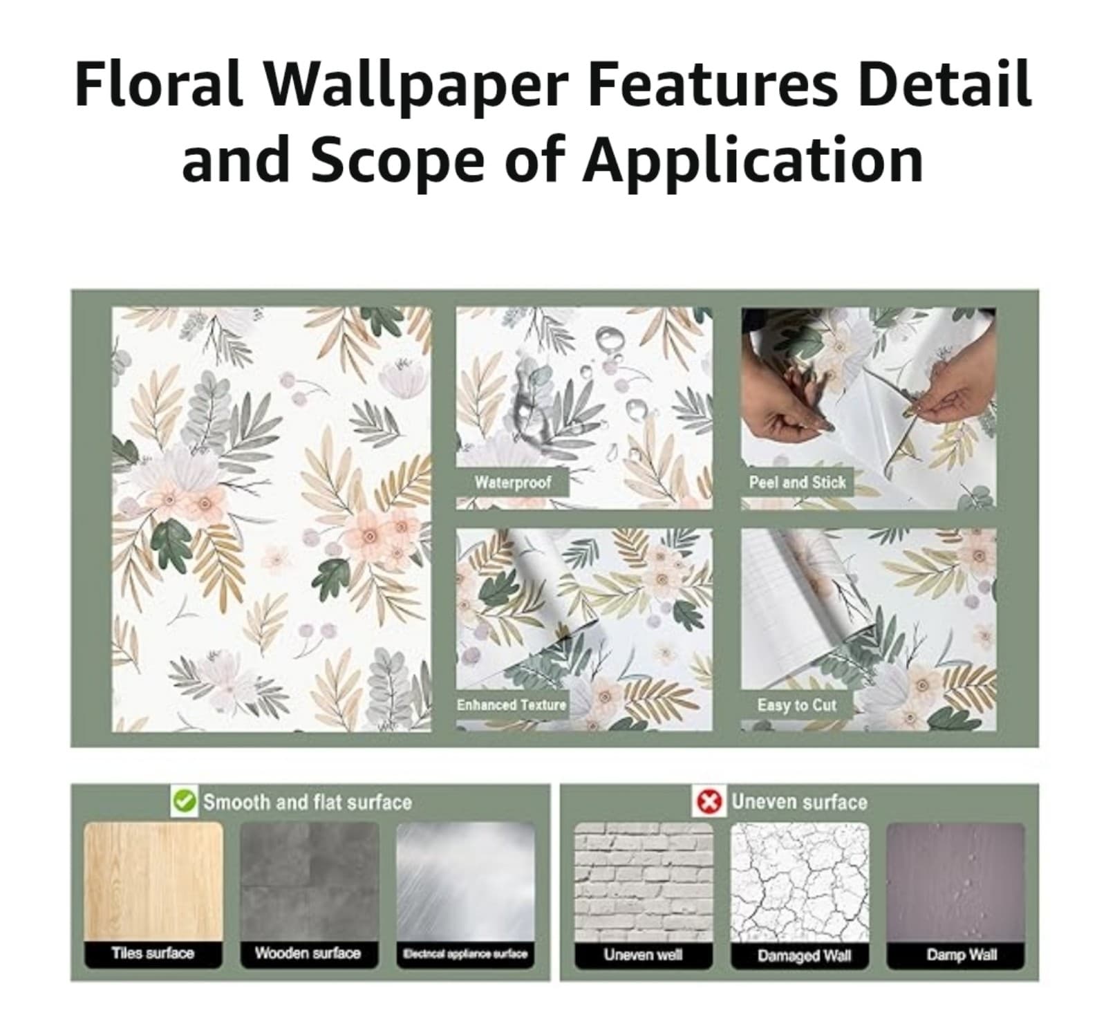 Green Floral Wallpaper by Hue Burst 3 Rolls - Thumbnail 5