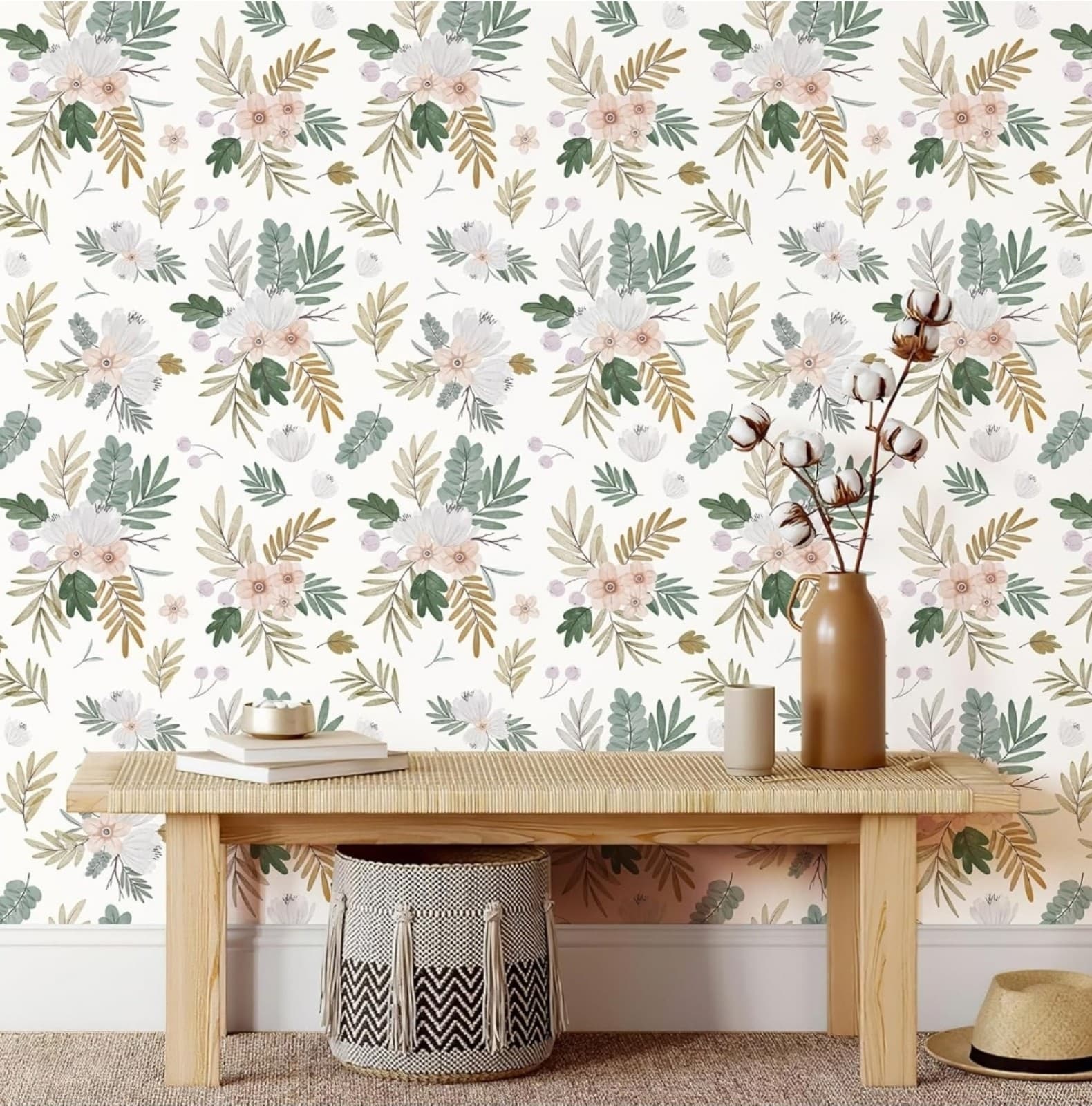 Green Floral Wallpaper by Hue Burst 3 Rolls - Thumbnail 4