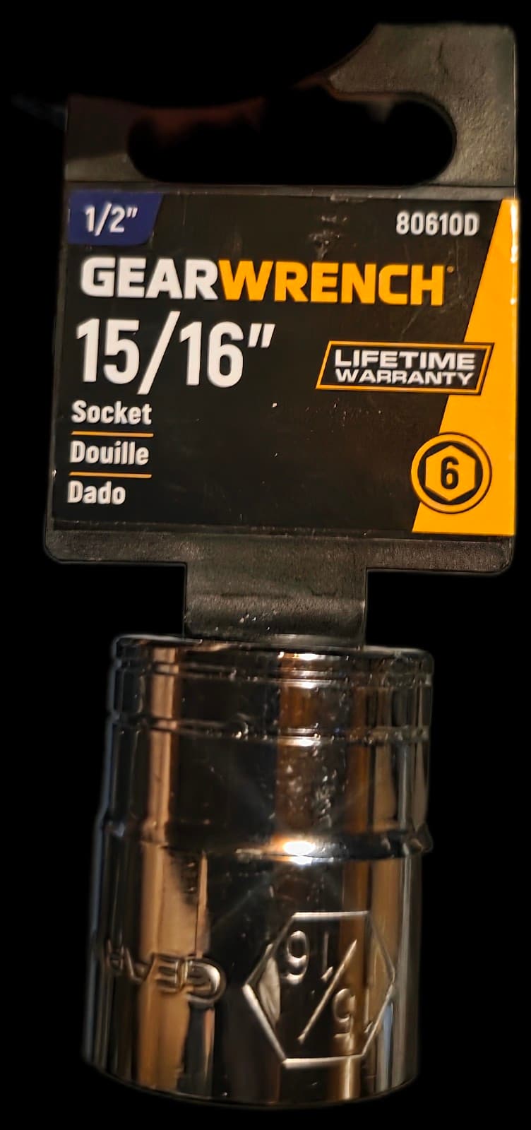 GearWrench Socket 15/16 in 6 Points Polished Chrome - Thumbnail 2