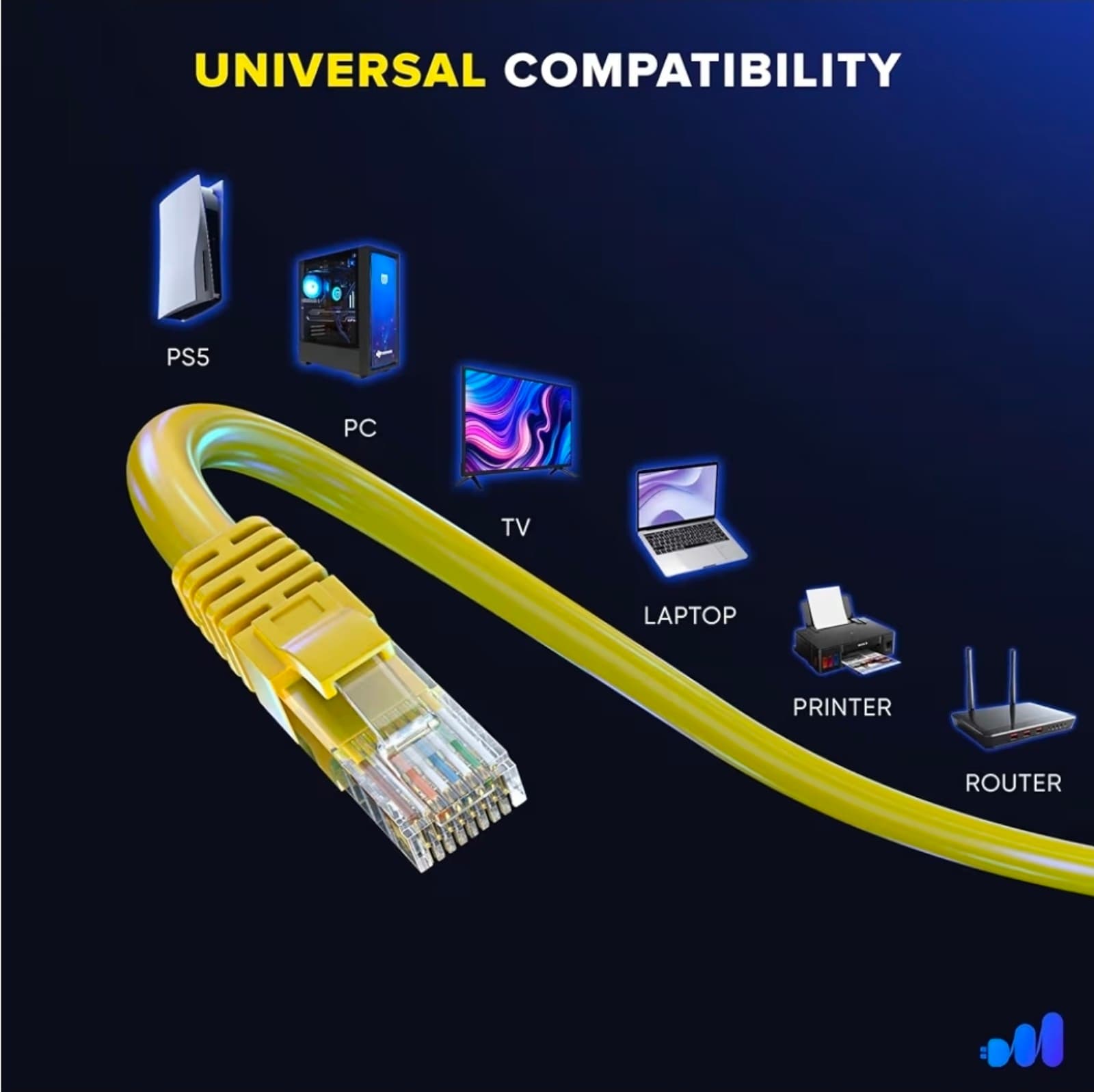 Cat 6 Ethernet Cable 3 ft (6-Pack) - High- Speed LAN Cable, Internet Cable, Patc - Thumbnail 2