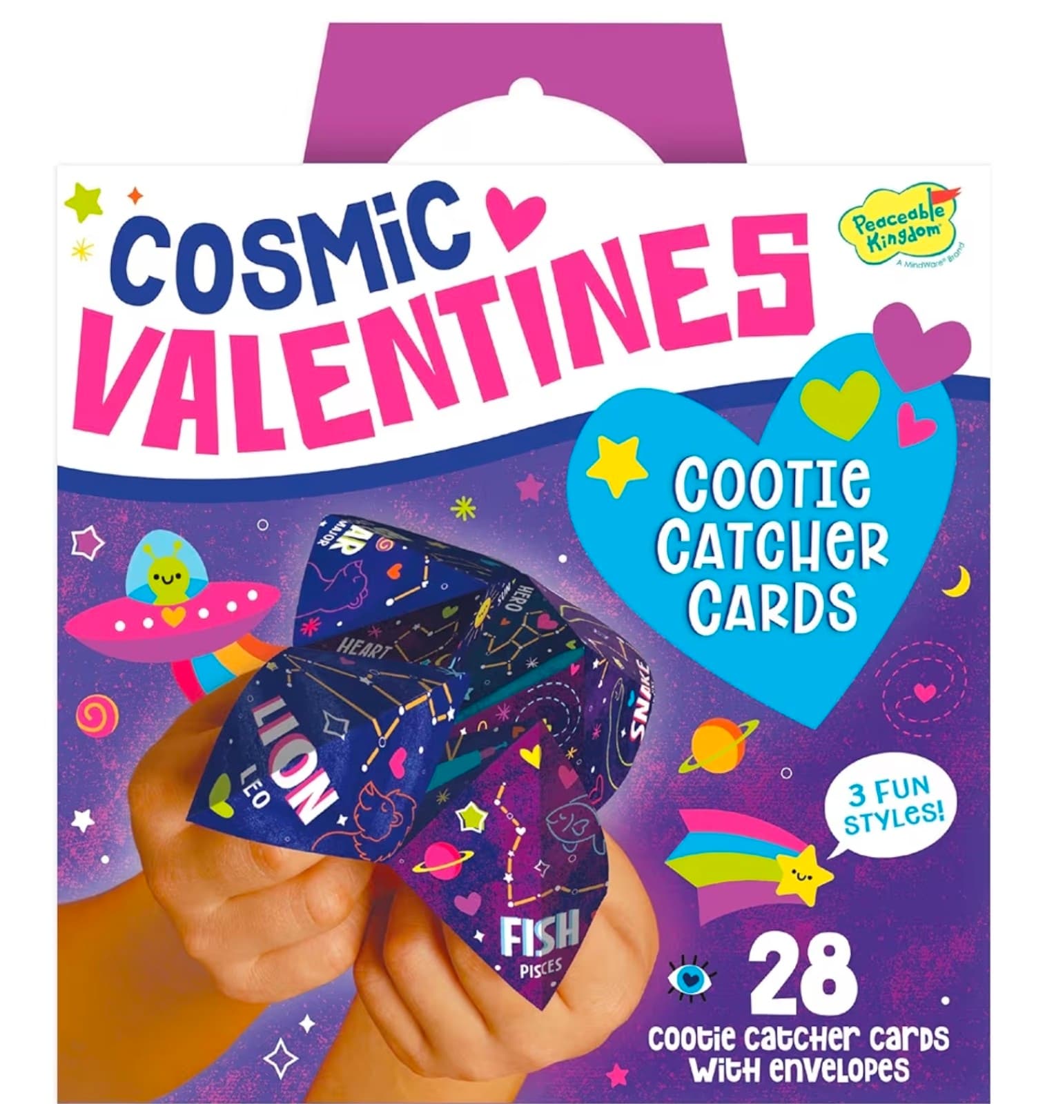 Cosmic Space Cootie Catcher Valentines for Kids, Set of 28 - Thumbnail 6