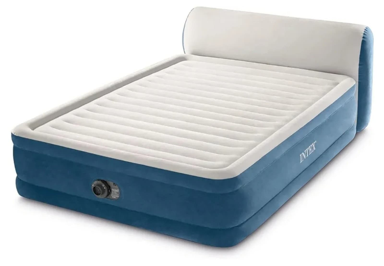 Intex Queen Dura-Beam Deluxe Series Comfort Headboard Airbed with Internal Pump