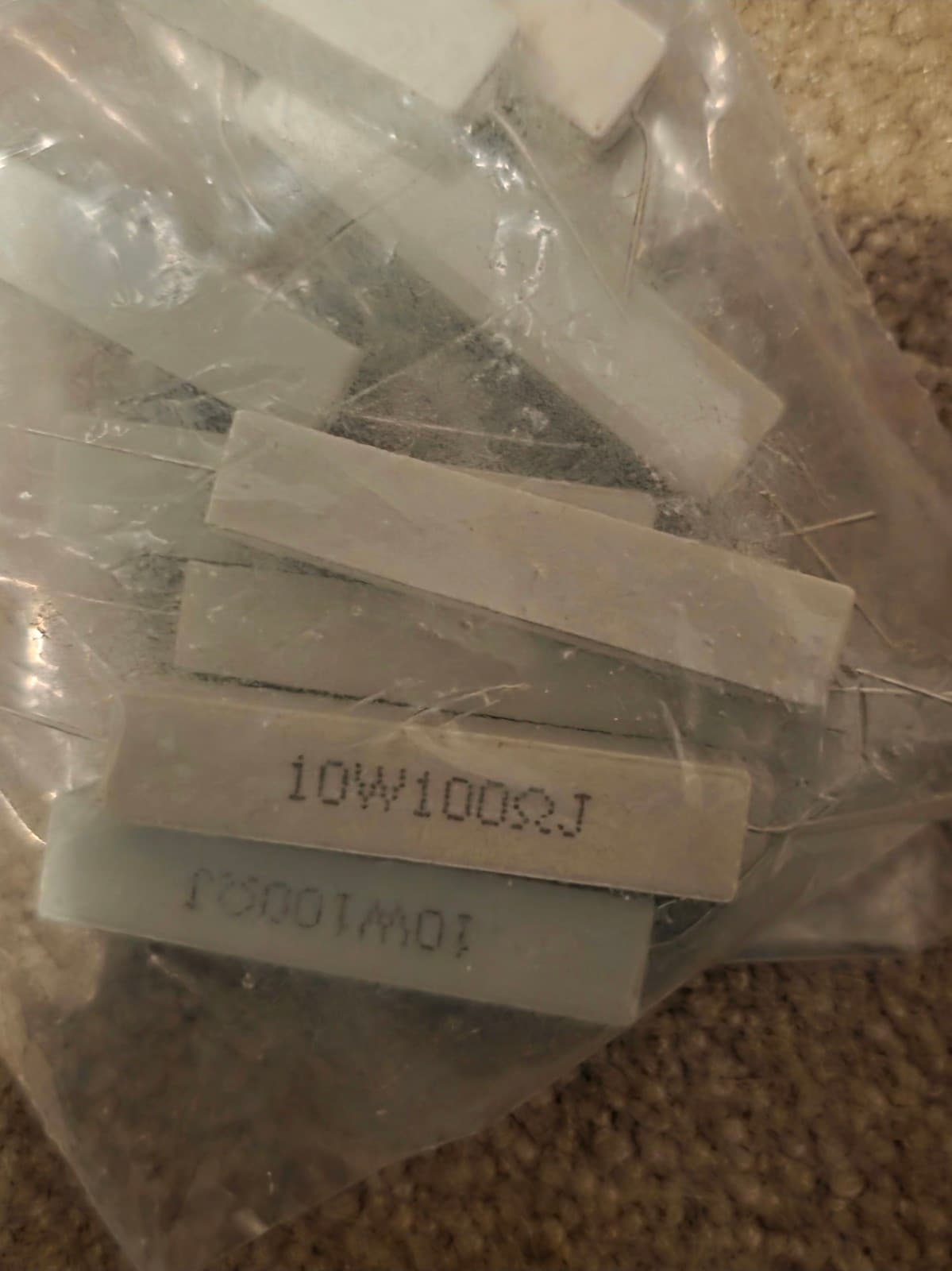 10 watt Wirewound Cement Resistor 10W horizontal Resistors 0.1-100K ohm 20pc - Thumbnail 2
