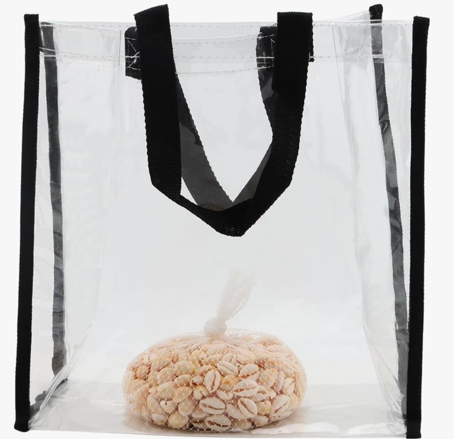 Clear Plastic Tote Bags, Square Bulk Clear Gift Bags with Handles 6pack - Thumbnail 5