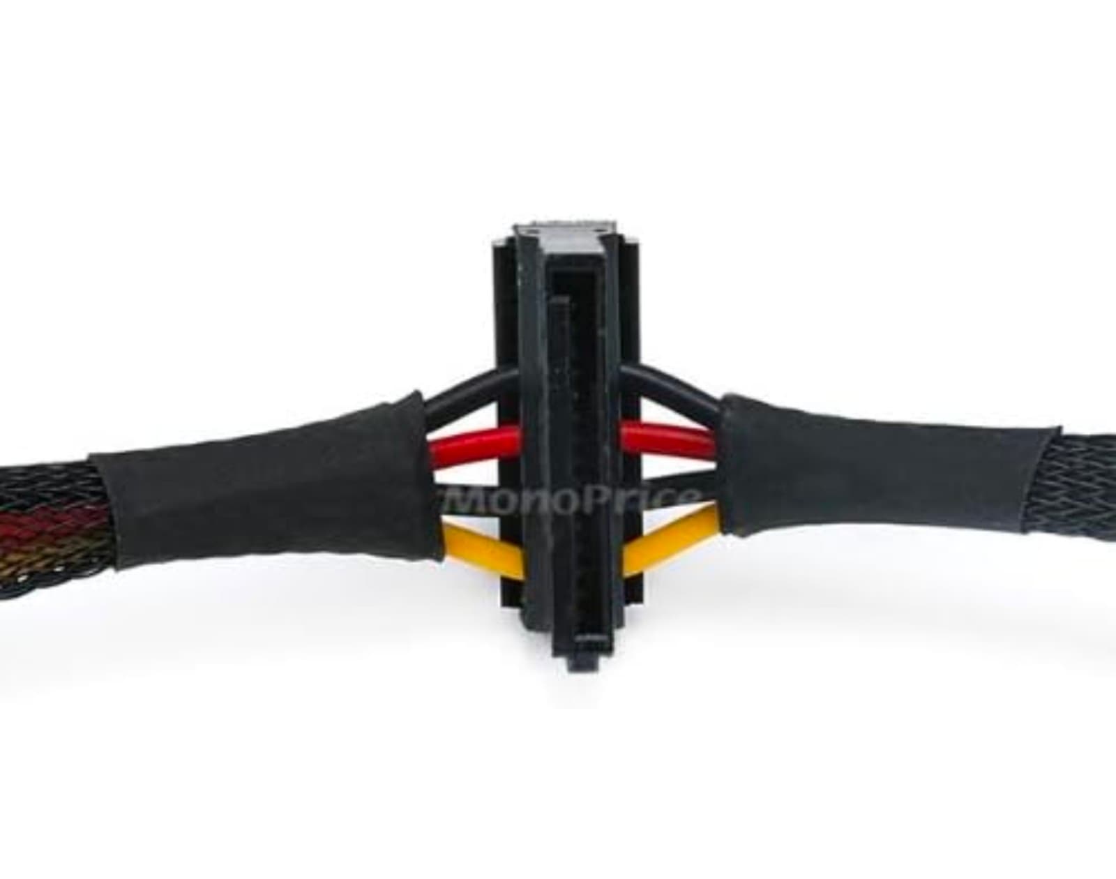 Monoprice 12inch 4pin MOLEX Male to (2) 15pin SATA II Female Power Cable - Thumbnail 4