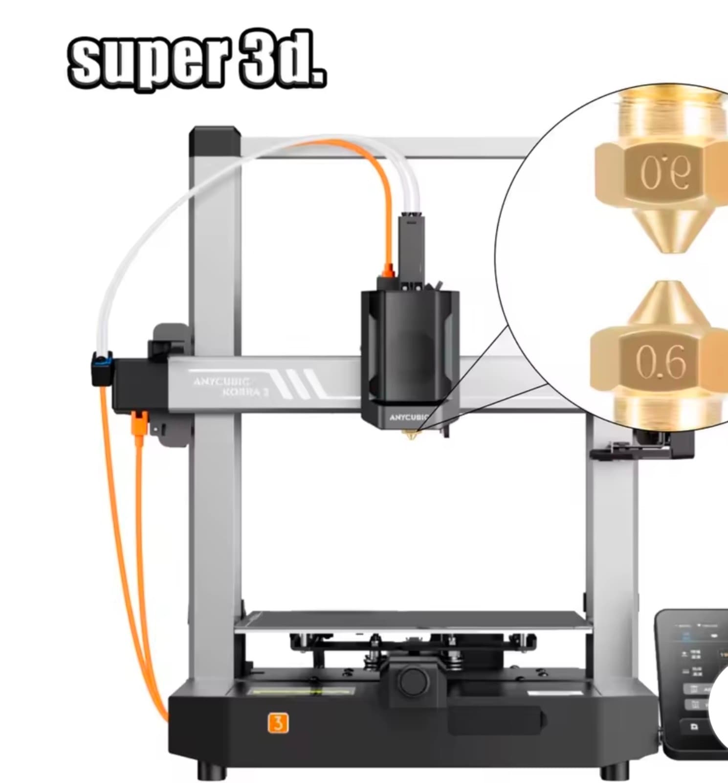 Anycubic Kobra 3 Combo Hotend with Heatbreak Nozzle Thermistor Throat Heater Blo - Thumbnail 2