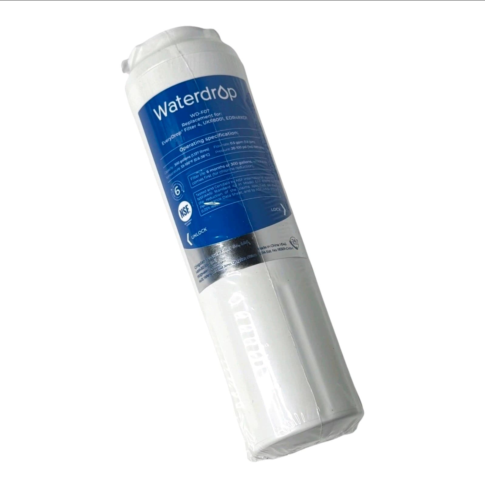 Waterdrop WD-F07 Refrigerator Water FILTER 4 Replacement for Whirlpool 300 x3 - Thumbnail 3