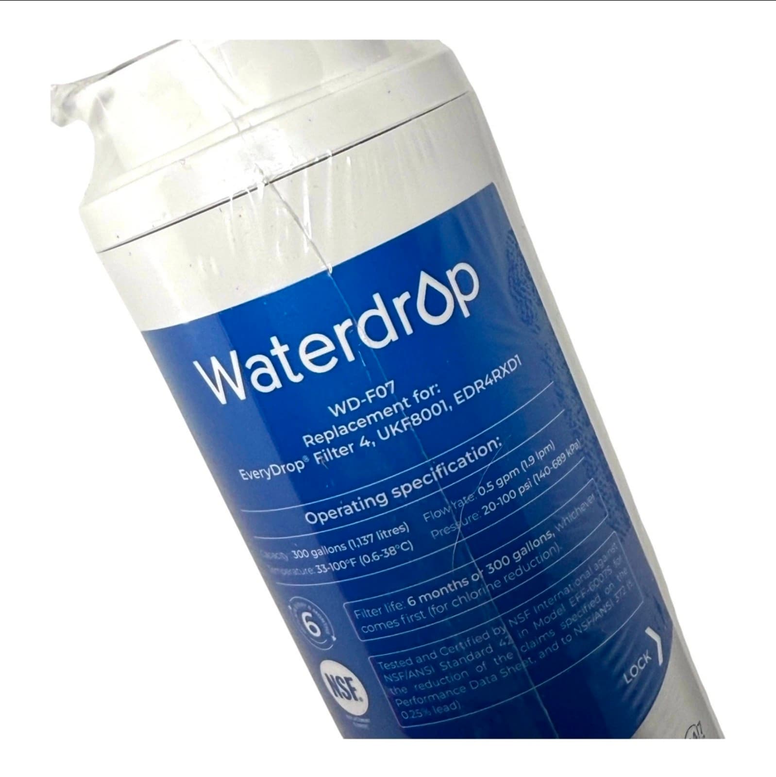 Waterdrop WD-F07 Refrigerator Water FILTER 4 Replacement for Whirlpool 300 x3 - Thumbnail 2