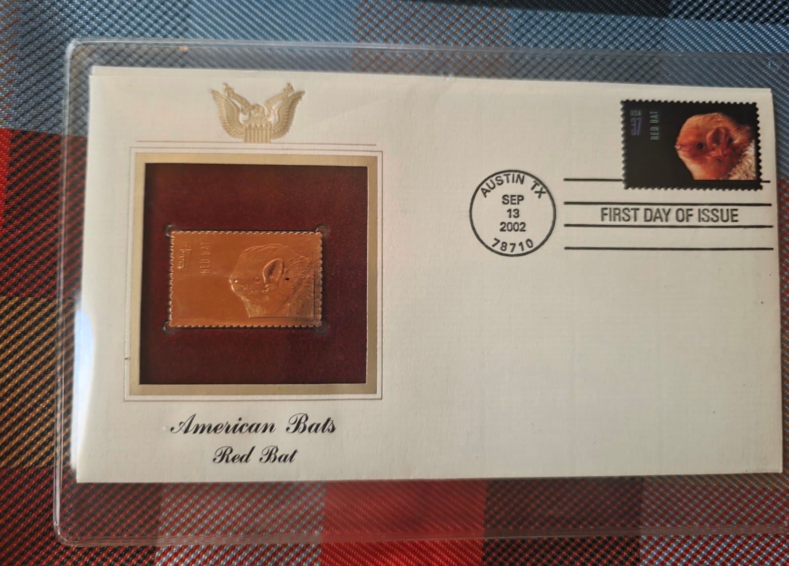22kt Gold Replica “Greetings From the State of Arkansas” Stamp With Info