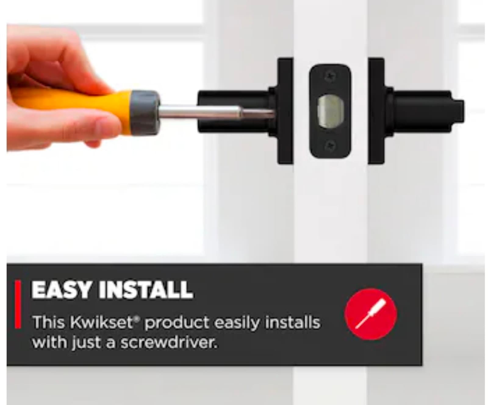 Kwikset Casey Matte Black Interior or Bed/Bath Privacy Door Handle - Thumbnail 3
