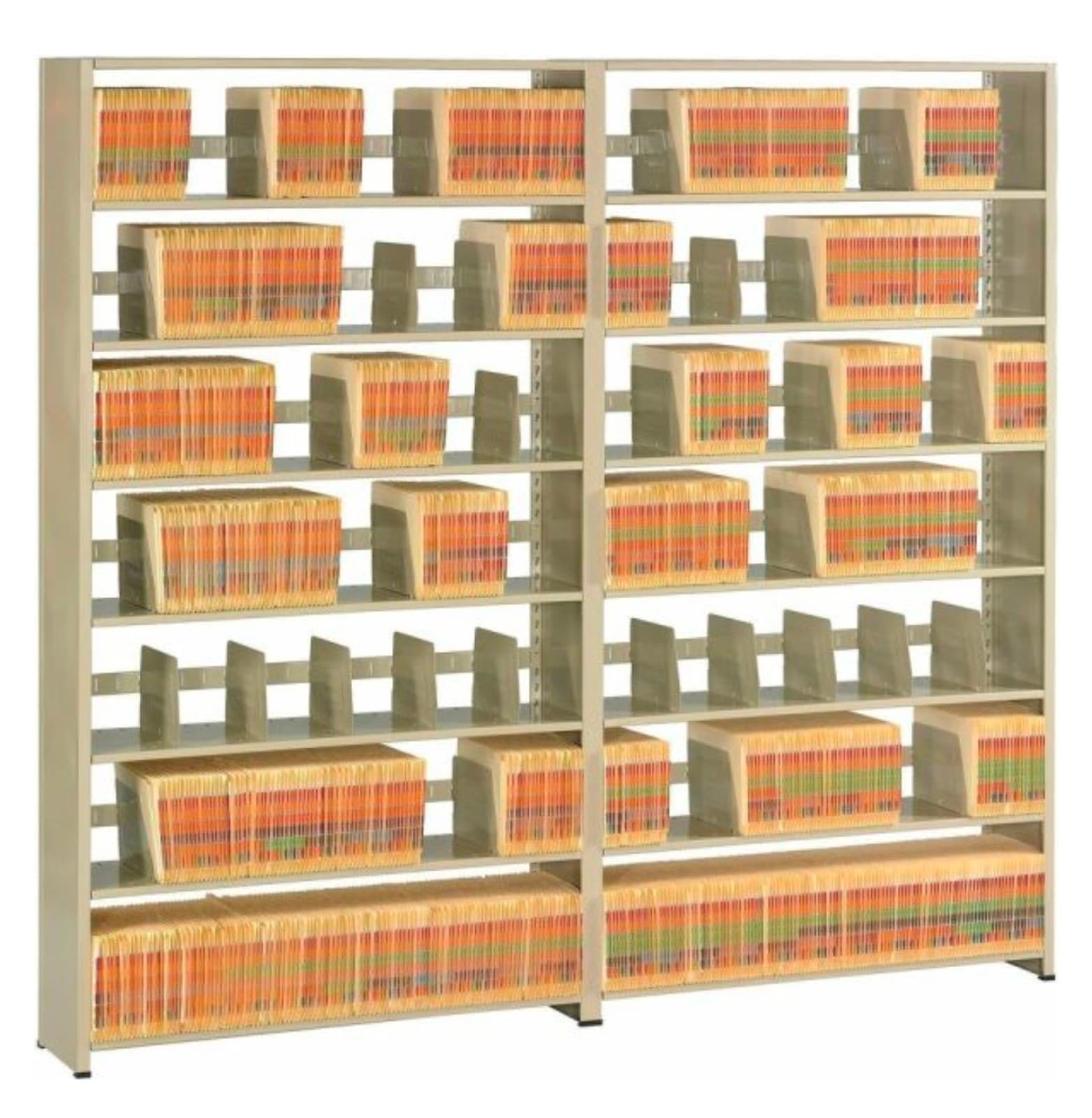 Tennsco Snap-Together Open Shelving Unit, 88"H x 48"W x 12"D, Sand - Thumbnail 3