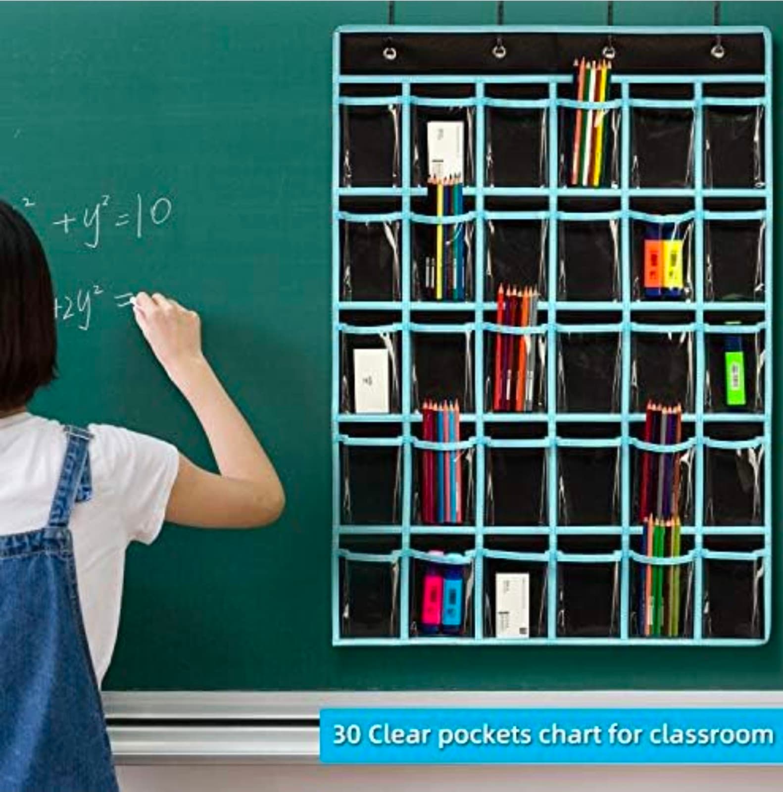 Classroom Pocket Chart Organizer,Cell Phones Calculator Holder for Classroom Sto - Thumbnail 2