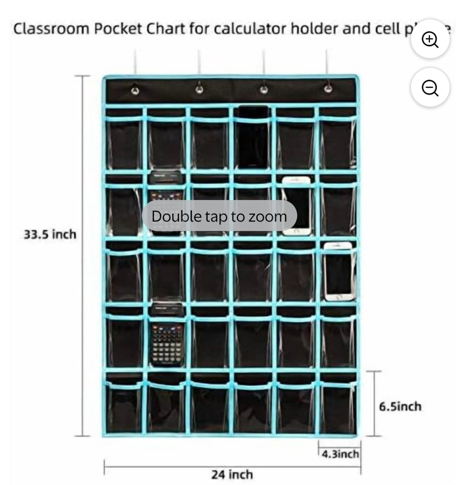 Classroom Pocket Chart Organizer,Cell Phones Calculator Holder for Classroom Sto - Thumbnail 3