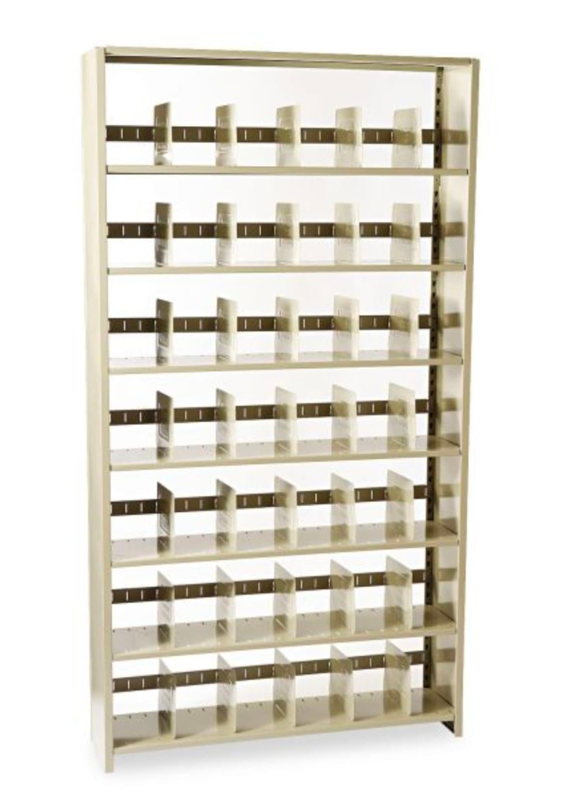 Tennsco Snap-Together Open Shelving Unit, 88"H x 48"W x 12"D, Sand - Thumbnail 2