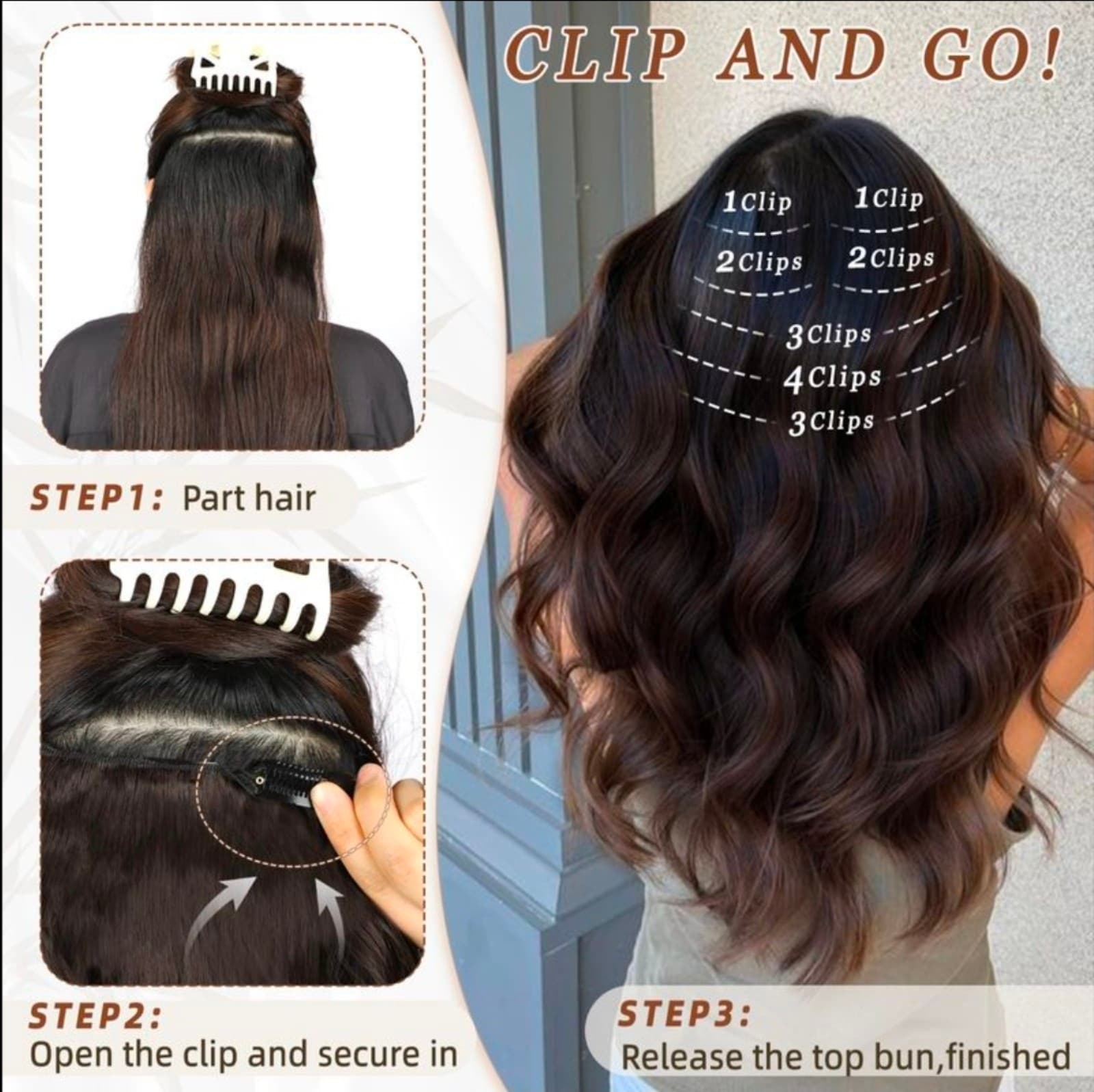 Vigorous Clip in Hair Extensions Light Blonde & Golden Blonde - Thumbnail 3
