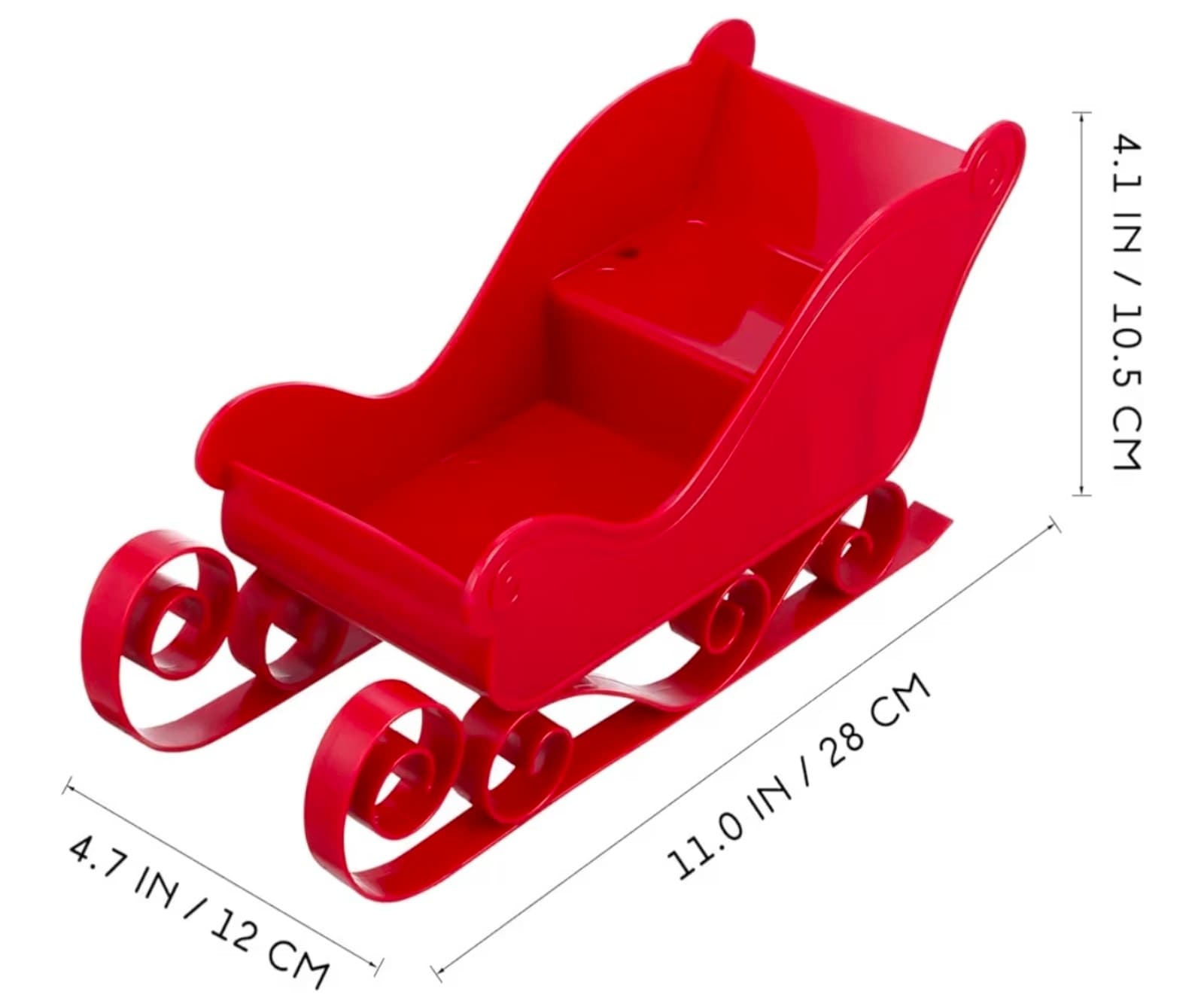 Christmas Sleigh Decor Elegant Design for Holiday Party Centerpiece 2pk - Thumbnail 2