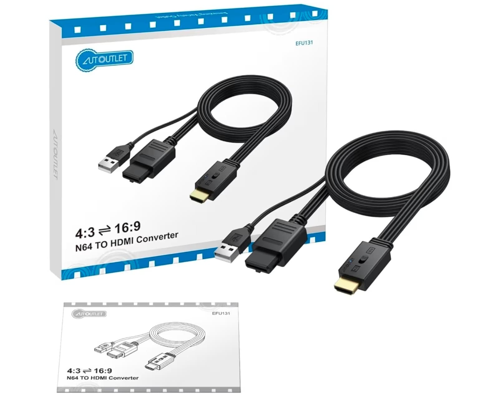 N64 to HDMI Adapter, Supports 1080P(60hz) Output, 4:3 & 16:9 Aspect Ratio Switch - Thumbnail 5