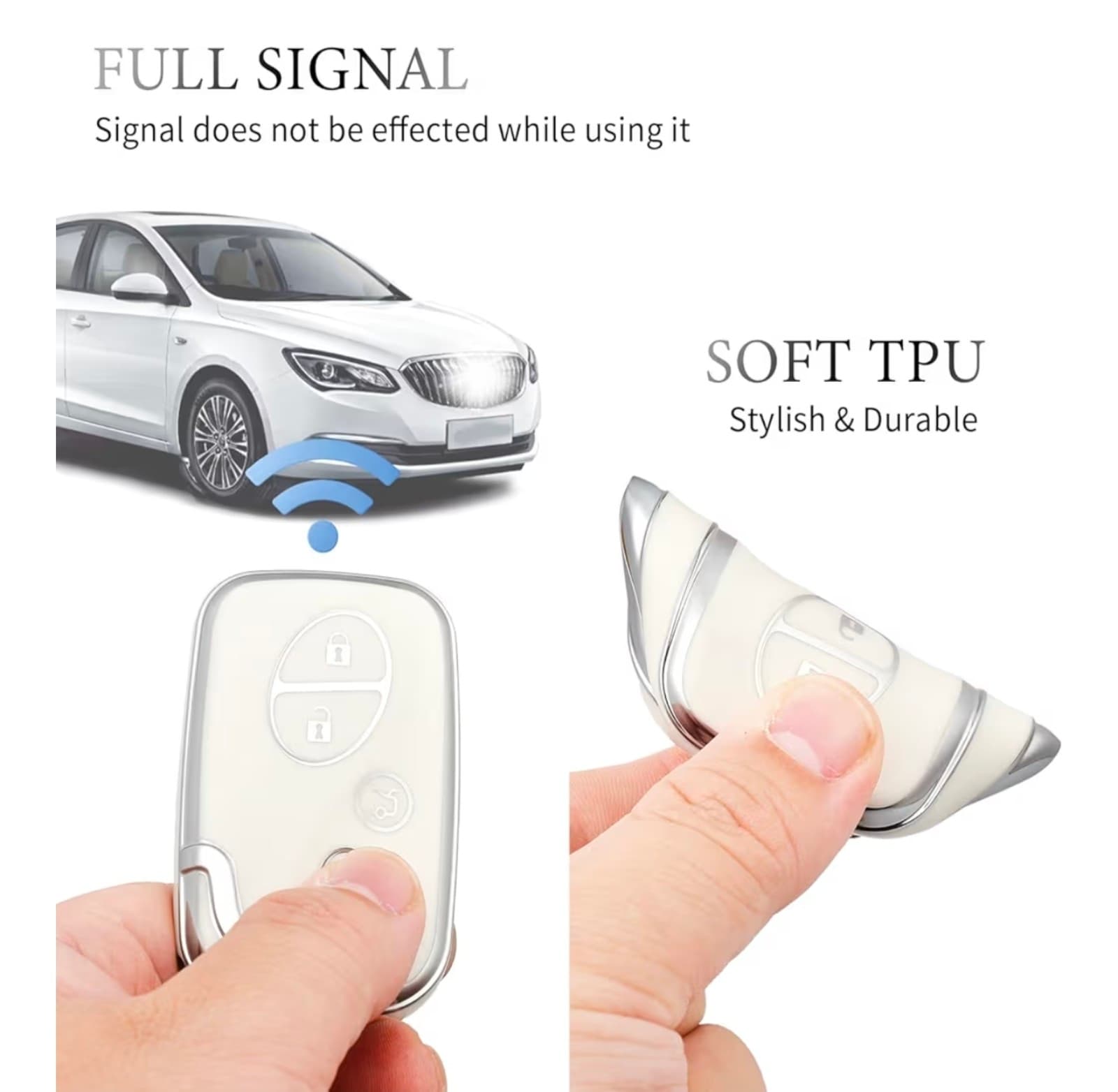 Lexus Key Fob Cover with Keychain Key Fob Case Holder for Lexus ES350 GS300 GS43 - Thumbnail 5