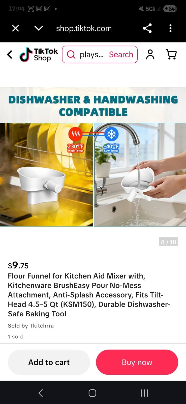 Flour Funnel for Kitchen Aid Mixer with, Kitchenware Easy Pour No-Mess Attachmen - Thumbnail 8