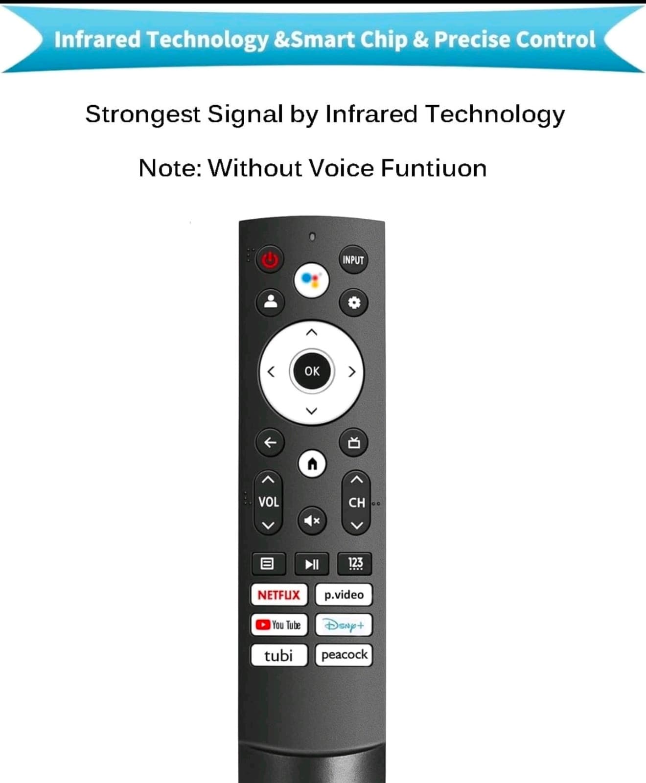 Universal Remote Control for Hisense Smart Google TV Series, Replacement for UHD - Thumbnail 4