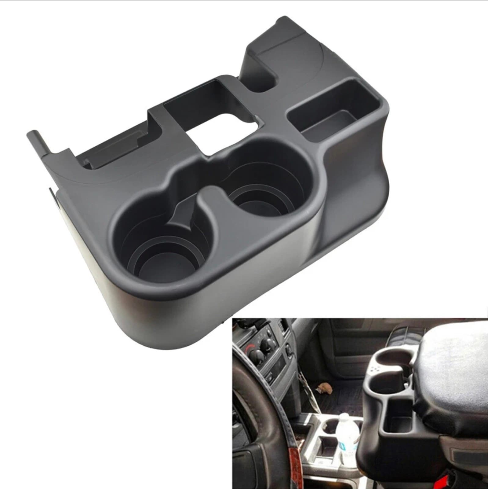 Dodge Ram Front Center Console Cup Holder Cover Black For 1500 2500 3500 - Thumbnail 2