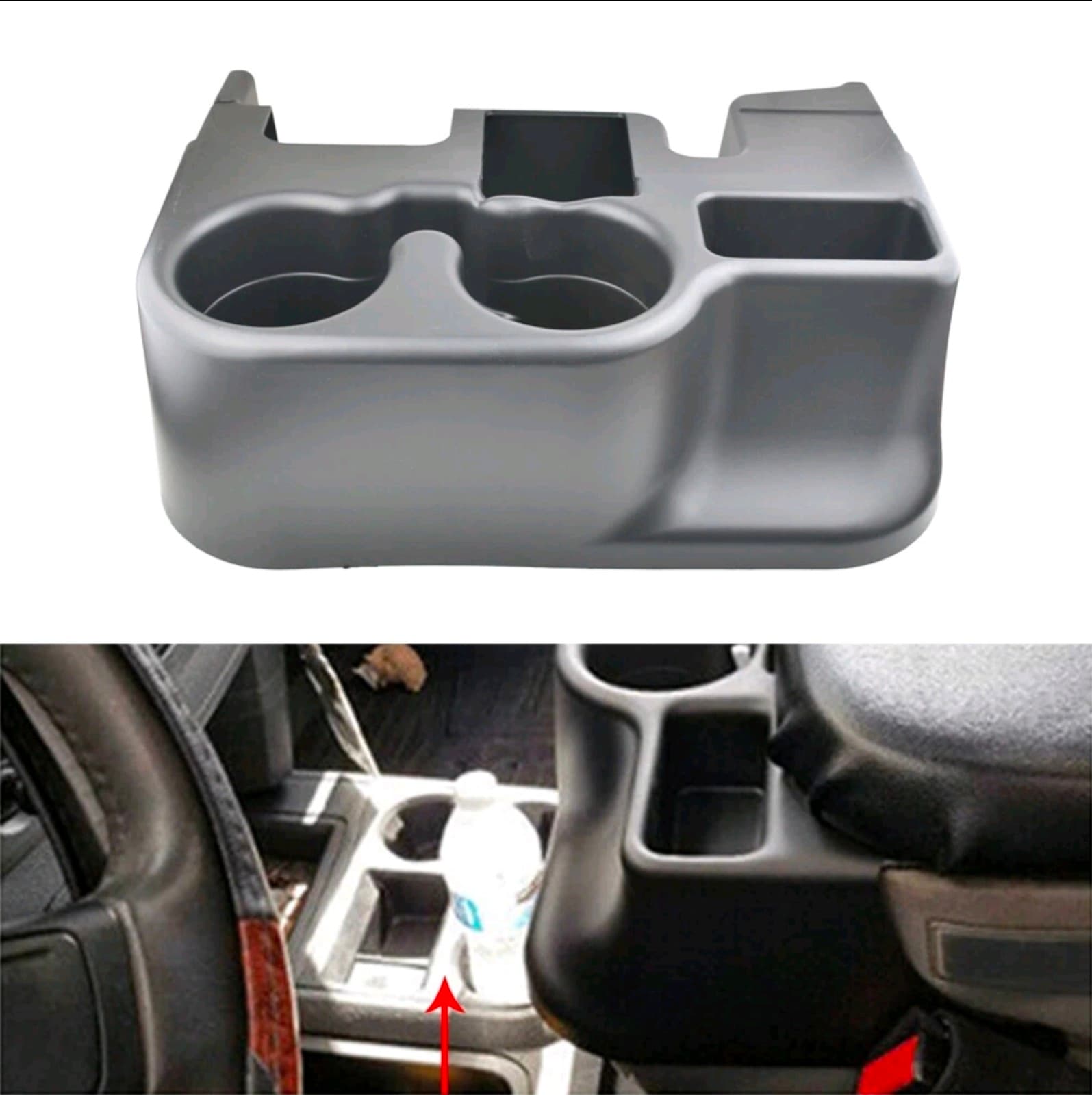 Dodge Ram Front Center Console Cup Holder Cover Black For 1500 2500 3500 - Thumbnail 3