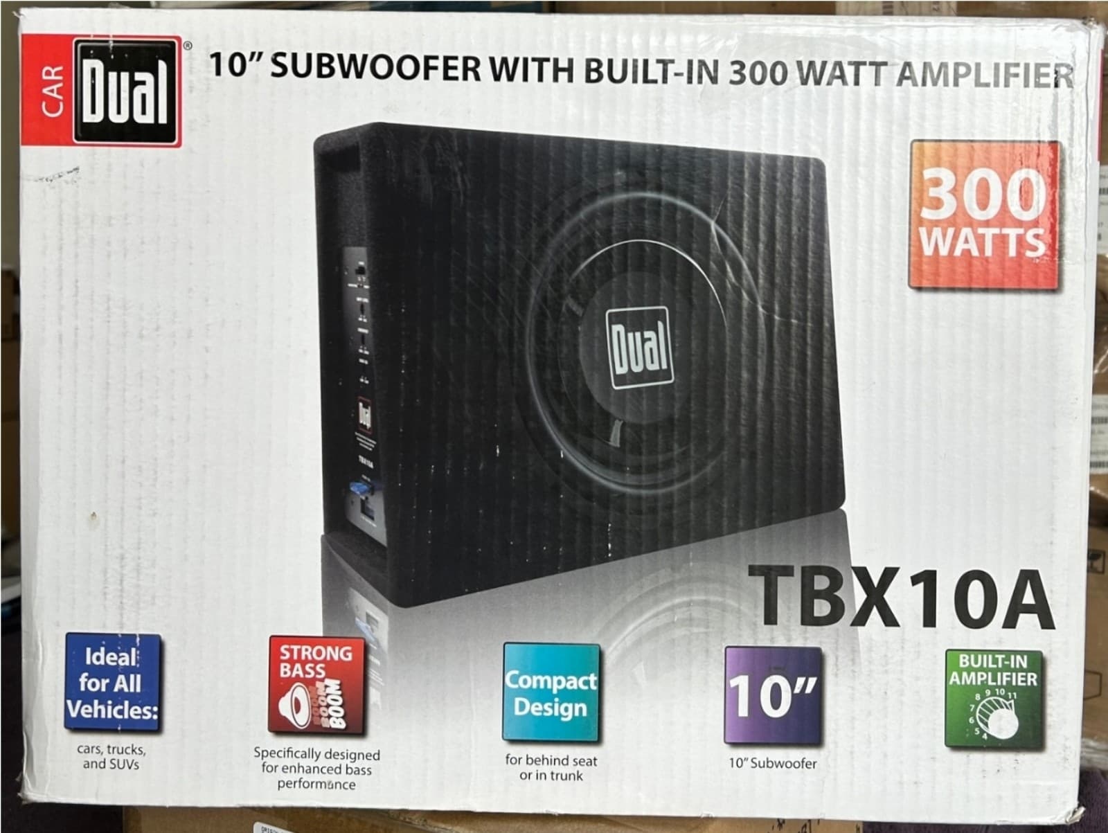 Enclosed 10in Subwoofer With Built-in 300 Watt Amplifier