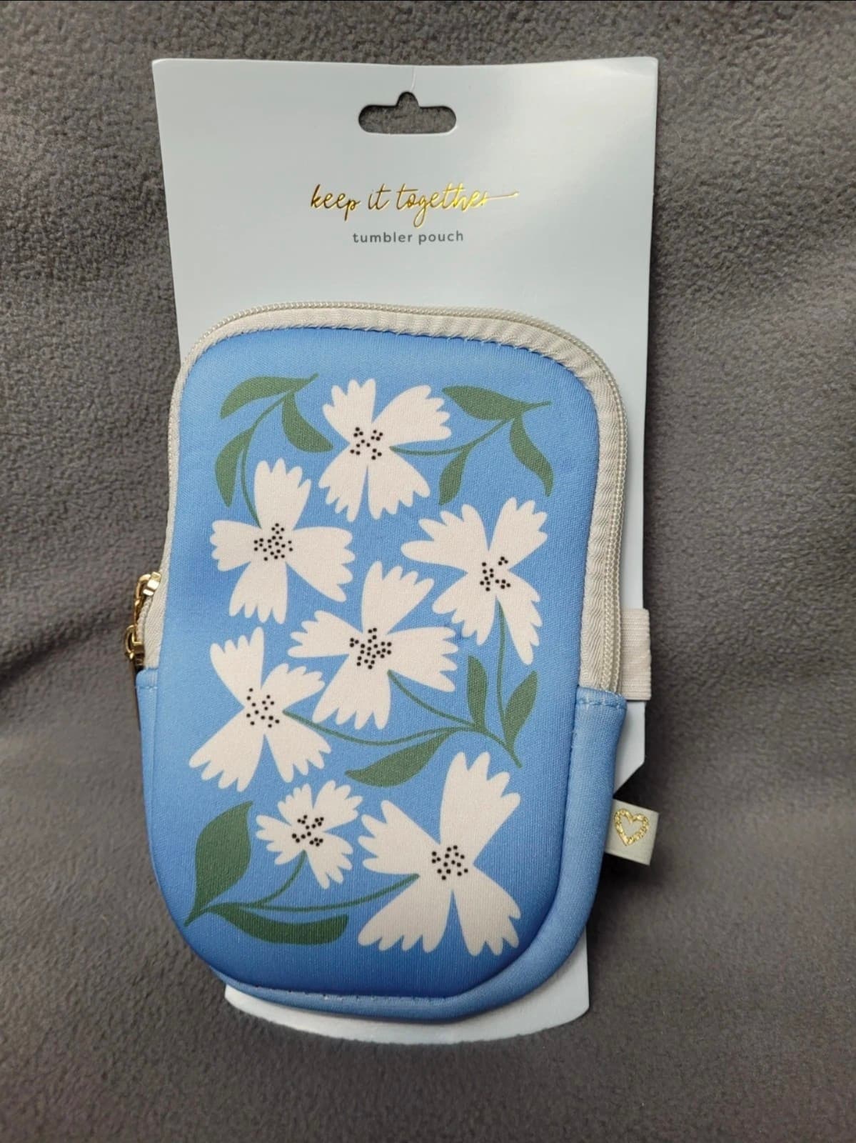 Stanley Floral Tumbler Pouch Light Blue White Flowers Hydration Pouch