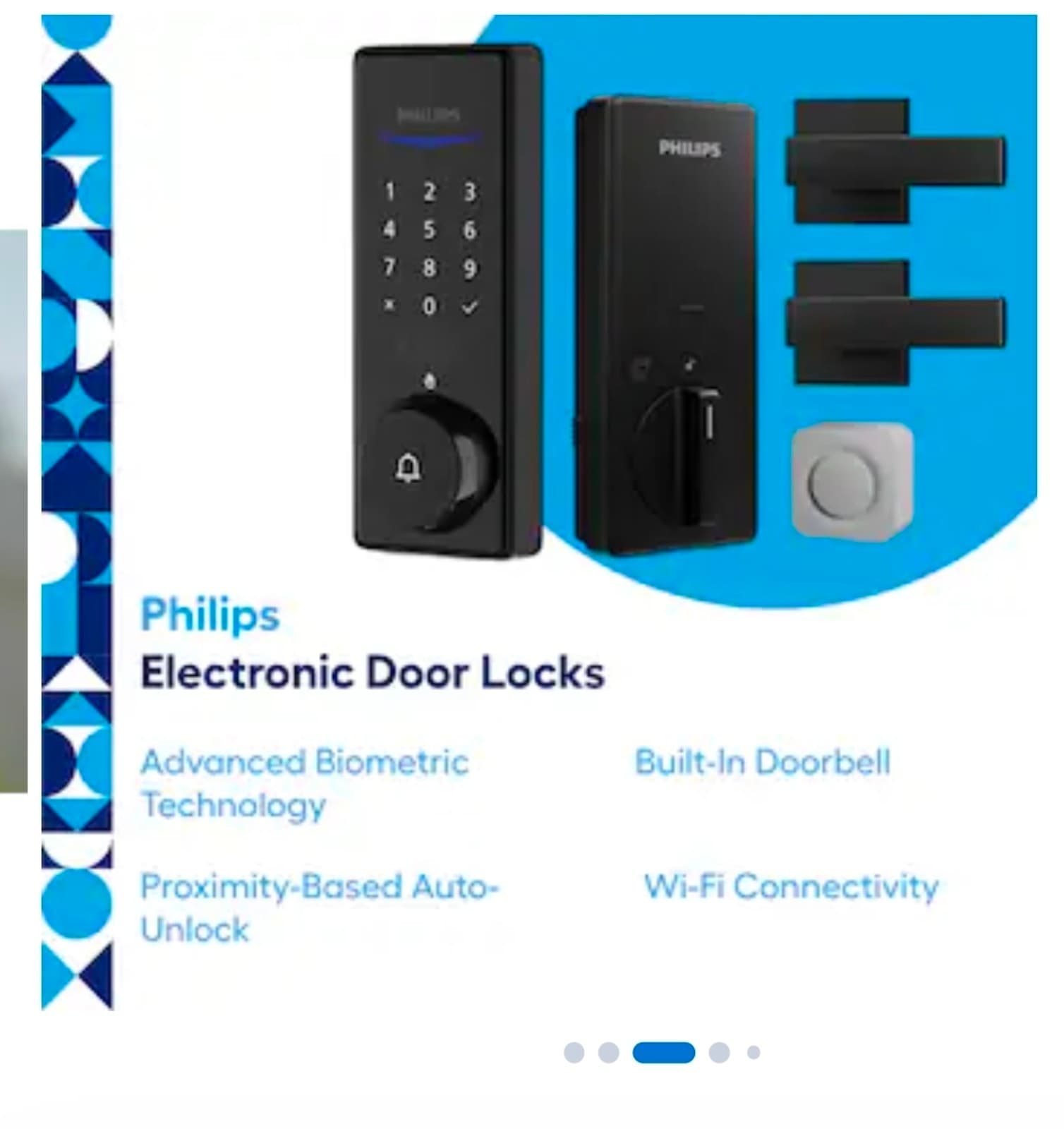 Philips 5000 Series Matte Black Smart Wi-Fi and Touchscreen Keypad Deadbolt - Thumbnail 2
