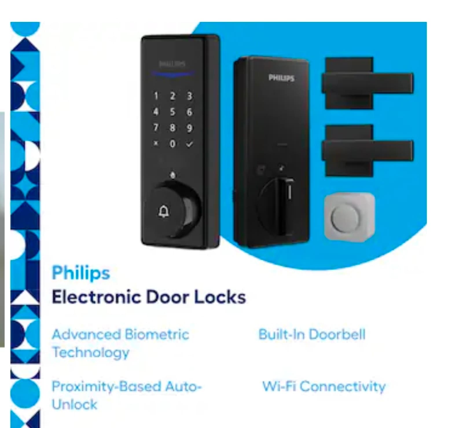 Philips 5000 Series Matte Black Smart Wi-Fi and Touchscreen Keypad Deadbolt - Thumbnail 4