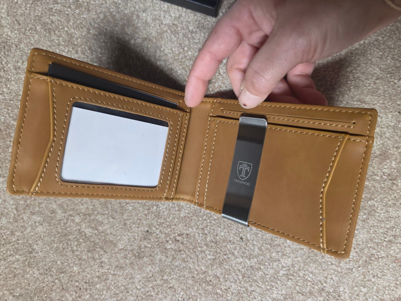 AirTag Wallet Mens Wallet with Money Clip Air Tag Wallet Card Holder RFID Block - Thumbnail 10