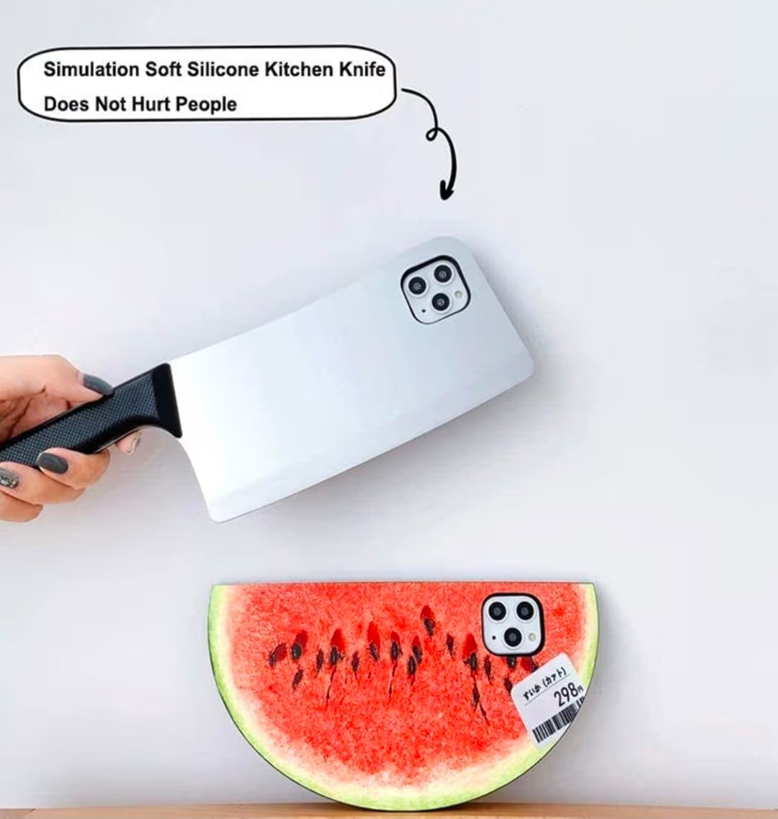 Prank Phone Case for Samsung Galaxy S21 FE Silicone Knife - Thumbnail 3