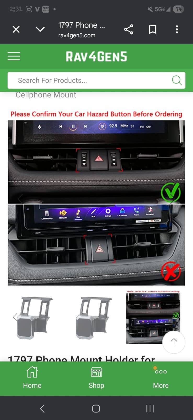 Phone Mount Holder for Toyota RAV4 2019 – 2022 - Thumbnail 2