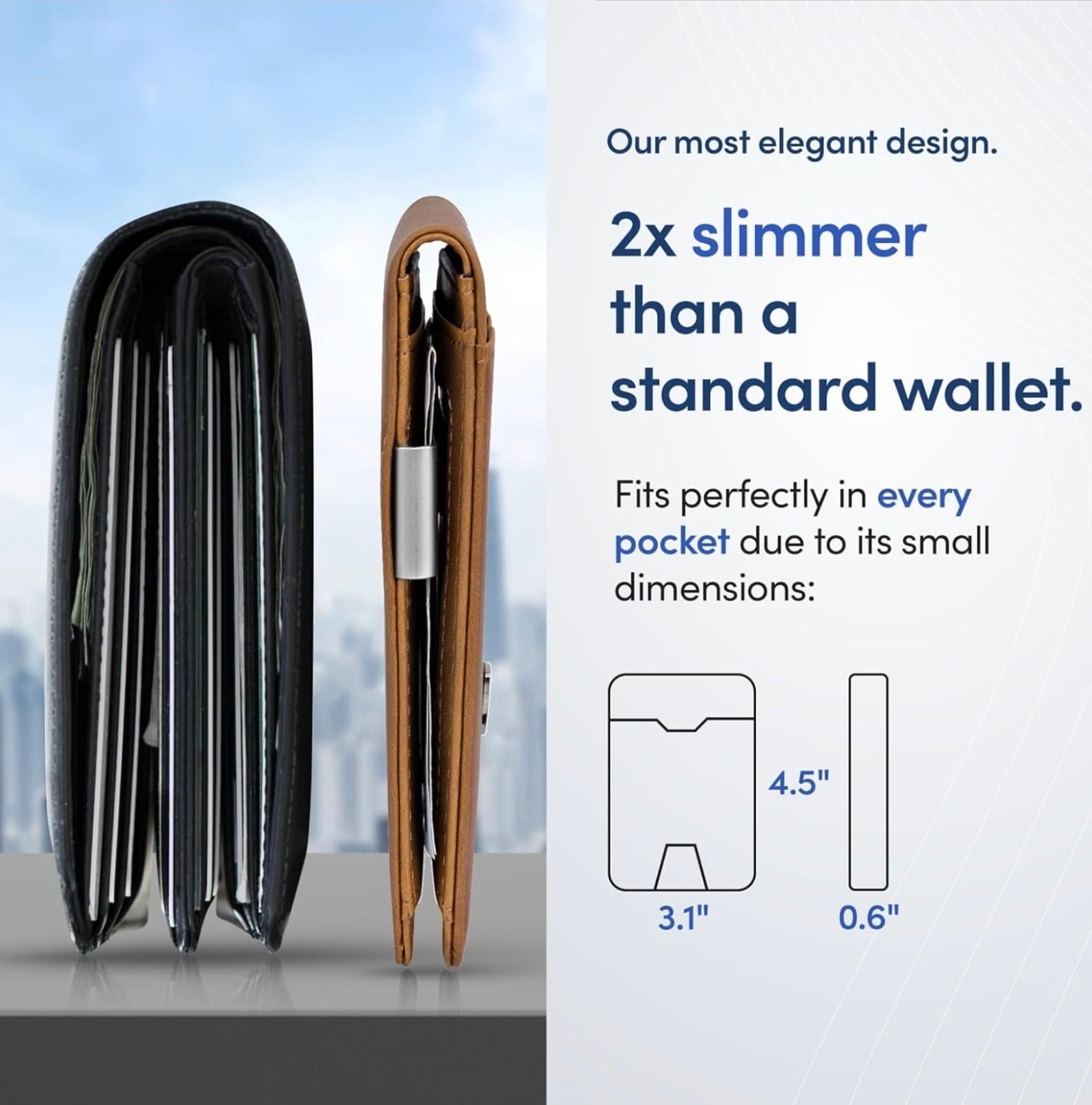 AirTag Wallet Mens Wallet with Money Clip Air Tag Wallet Card Holder RFID Block - Thumbnail 6