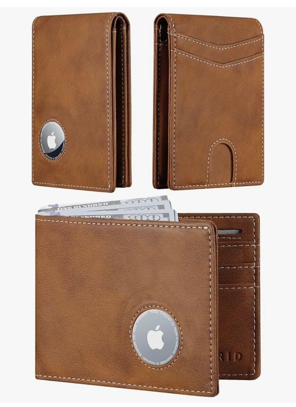 AirTag Wallet Mens Wallet with Money Clip Air Tag Wallet Card Holder RFID Block