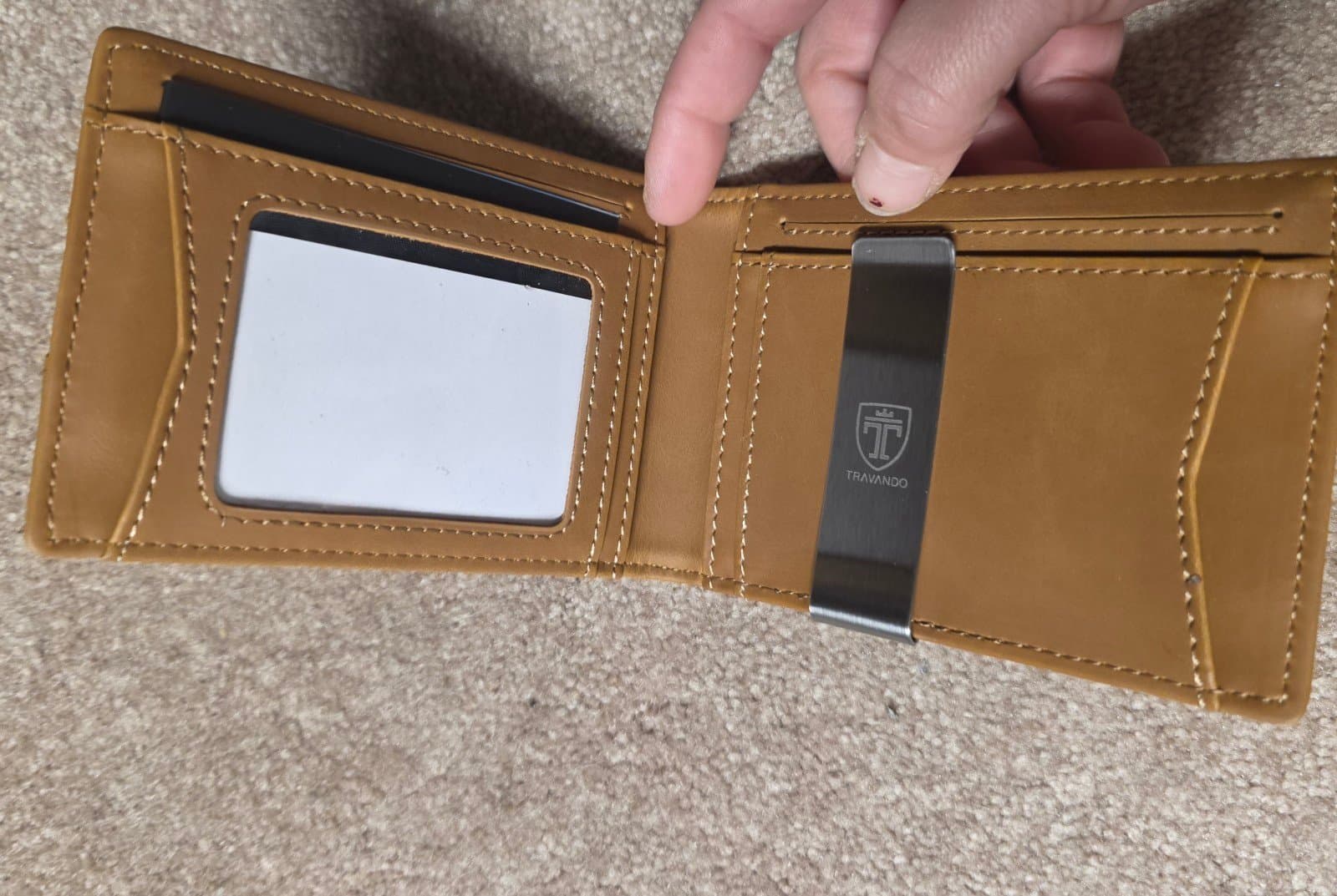 AirTag Wallet Mens Wallet with Money Clip Air Tag Wallet Card Holder RFID Block - Thumbnail 8