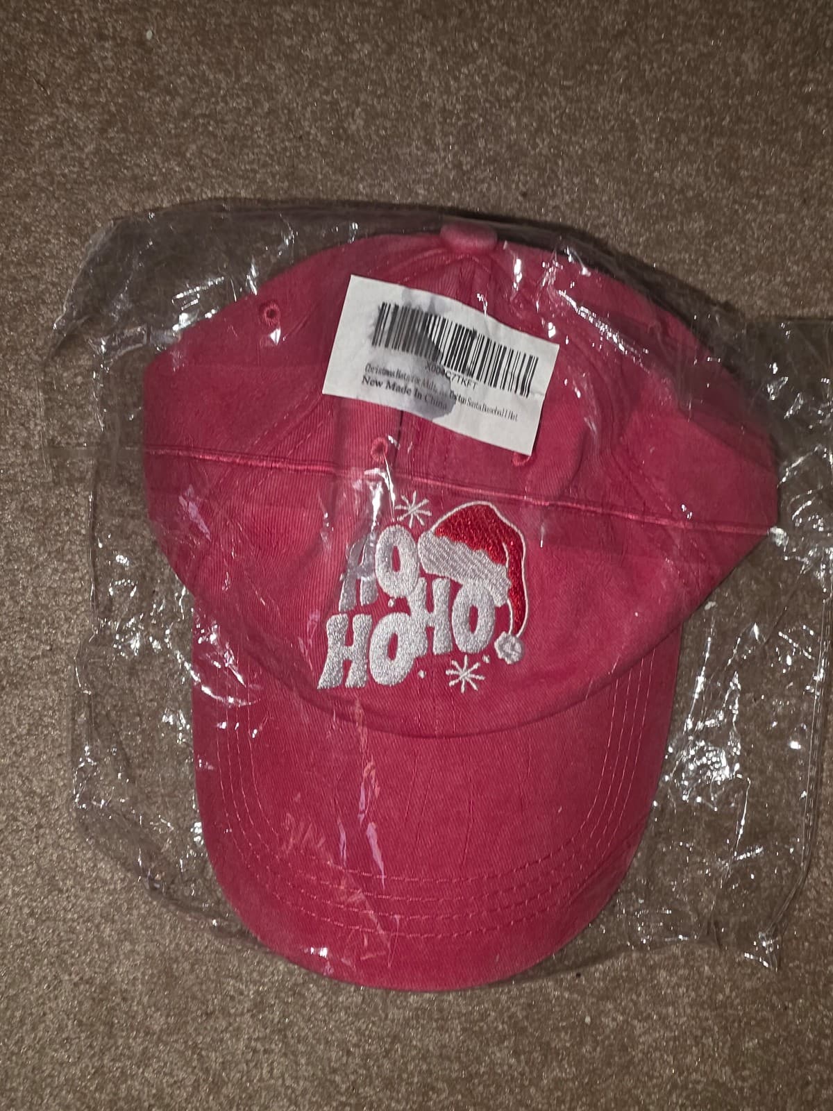 Christmas Hats for Adult, Red Washed Cotton Embroidered Santa Baseball Hat - Thumbnail 4