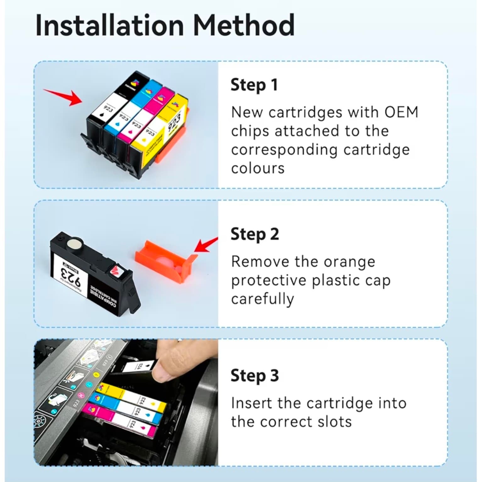 HP Printers Compatible for HP 923 HP923 Ink Cartridges - Thumbnail 5