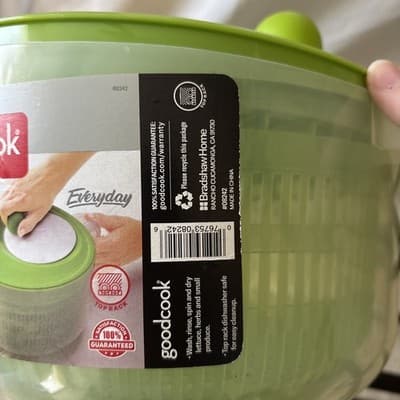 Salad Spinner Manual Lettuce Washer Drainer & Kitchen Crisper 4qt basket - Thumbnail 4