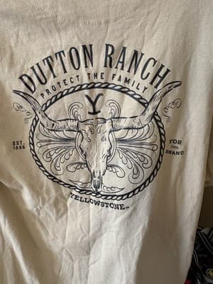 Yellowstone Dutton Ranch T-Shirt Mens XL TV Show Western Graphic Yellow - Thumbnail 2