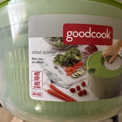 Salad Spinner Manual Lettuce Washer Drainer & Kitchen Crisper 4qt basket - Thumbnail 3