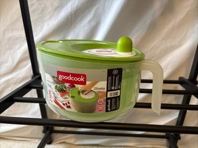Salad Spinner Manual Lettuce Washer Drainer & Kitchen Crisper 4qt basket