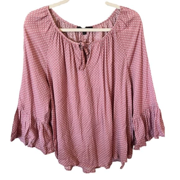 Fred David pink polka dot blouse size L - Thumbnail 2